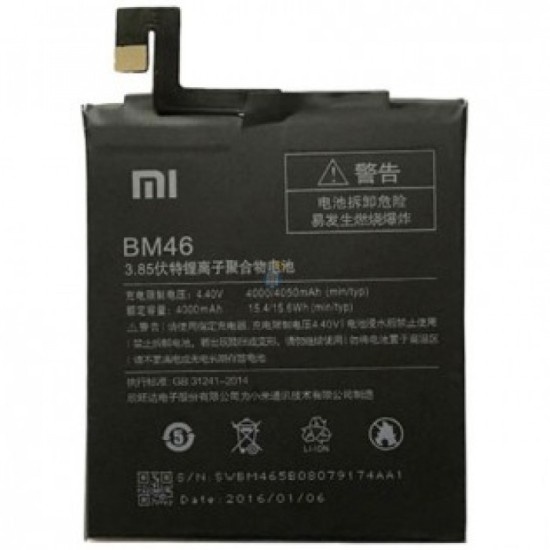 BATERIA BM46 XIAOMI REDMI NOTE 3 4000MAH /4050 4.40V BULK BATERIA BM46 XIAOMI REDMI NOTE 3 4000MAH /4050 4.40V BULK